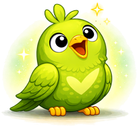 Feedback Flock Green Bird Looking Up Intently