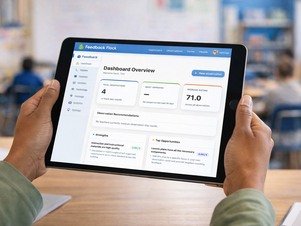 Teacher Observations by Feedback Flock - Using Feedback Flock Teacher Observation Software