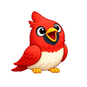 Feedback Flock Red Bird Looking Up Intently